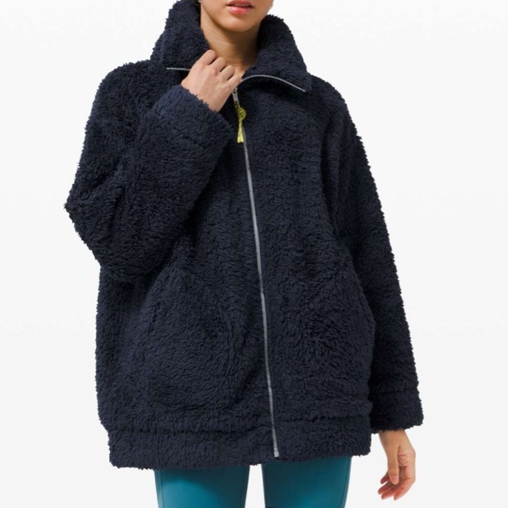 lululemon athletica Navy Sherpa Full-Zip Jacket